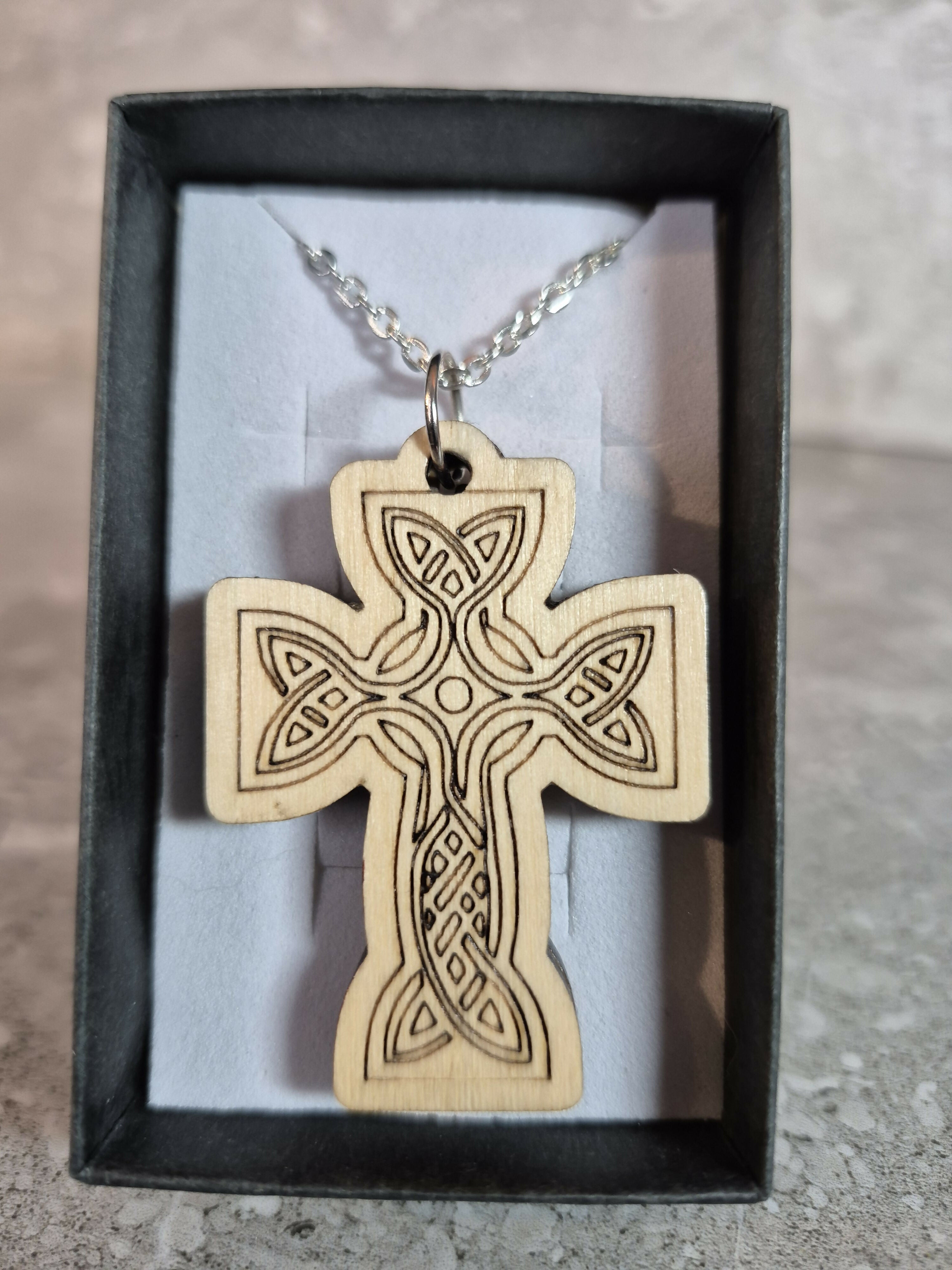 Handcrafted and Engraved Celtic Cross Pendant
