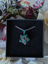 Kambaba Jasper Wire Wrapped Crystal Star Necklace on Sterling Silver Chain