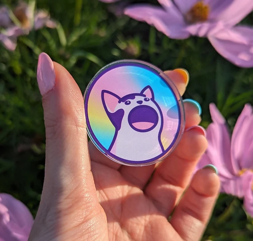 Acrylic Pin Badge - Pop Cat