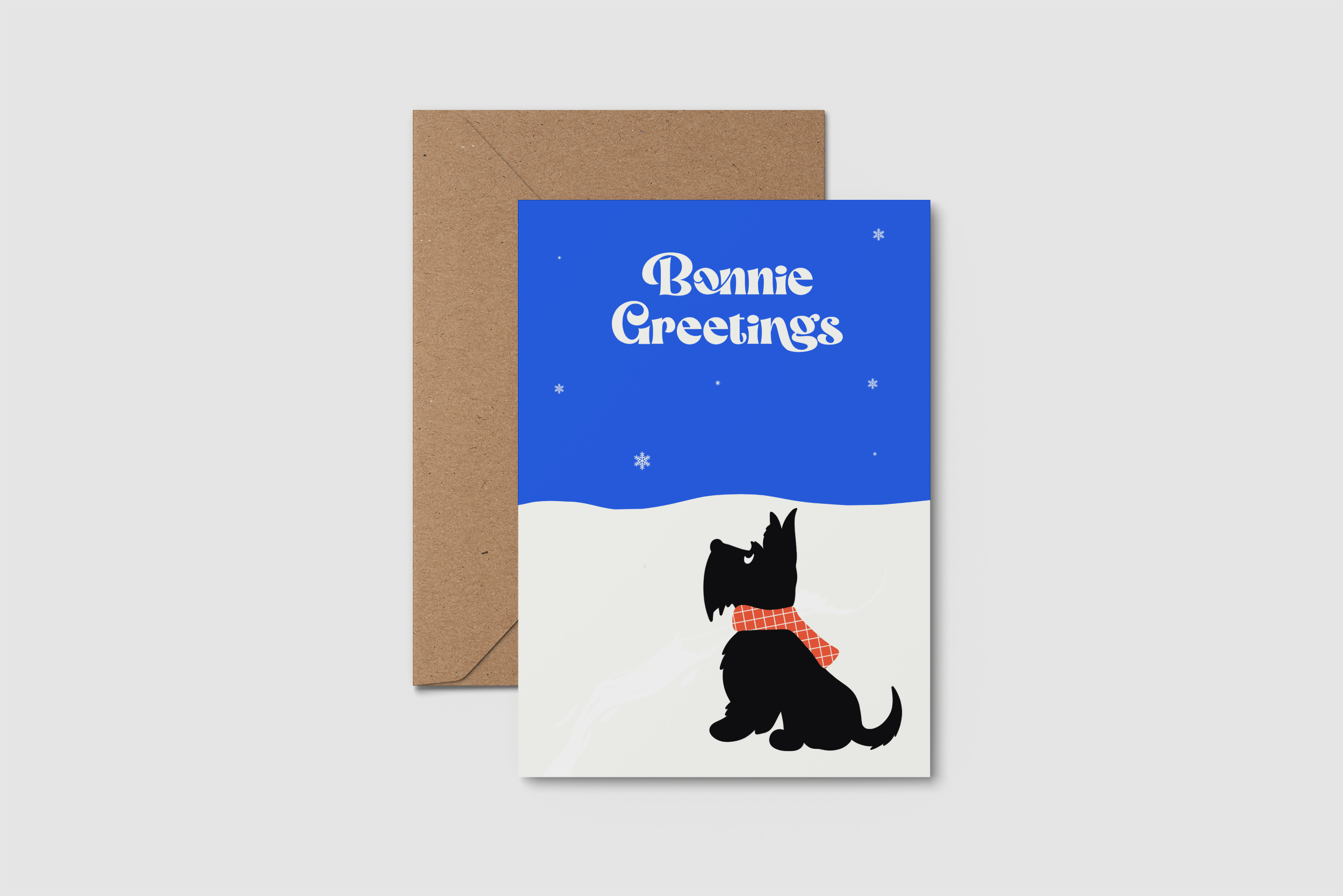 Bonnie Greetings Scottie Dog Christmas Card