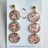 Stainless Steel Real Dried Queen Anne's Lace Flowers Dangle Earrings