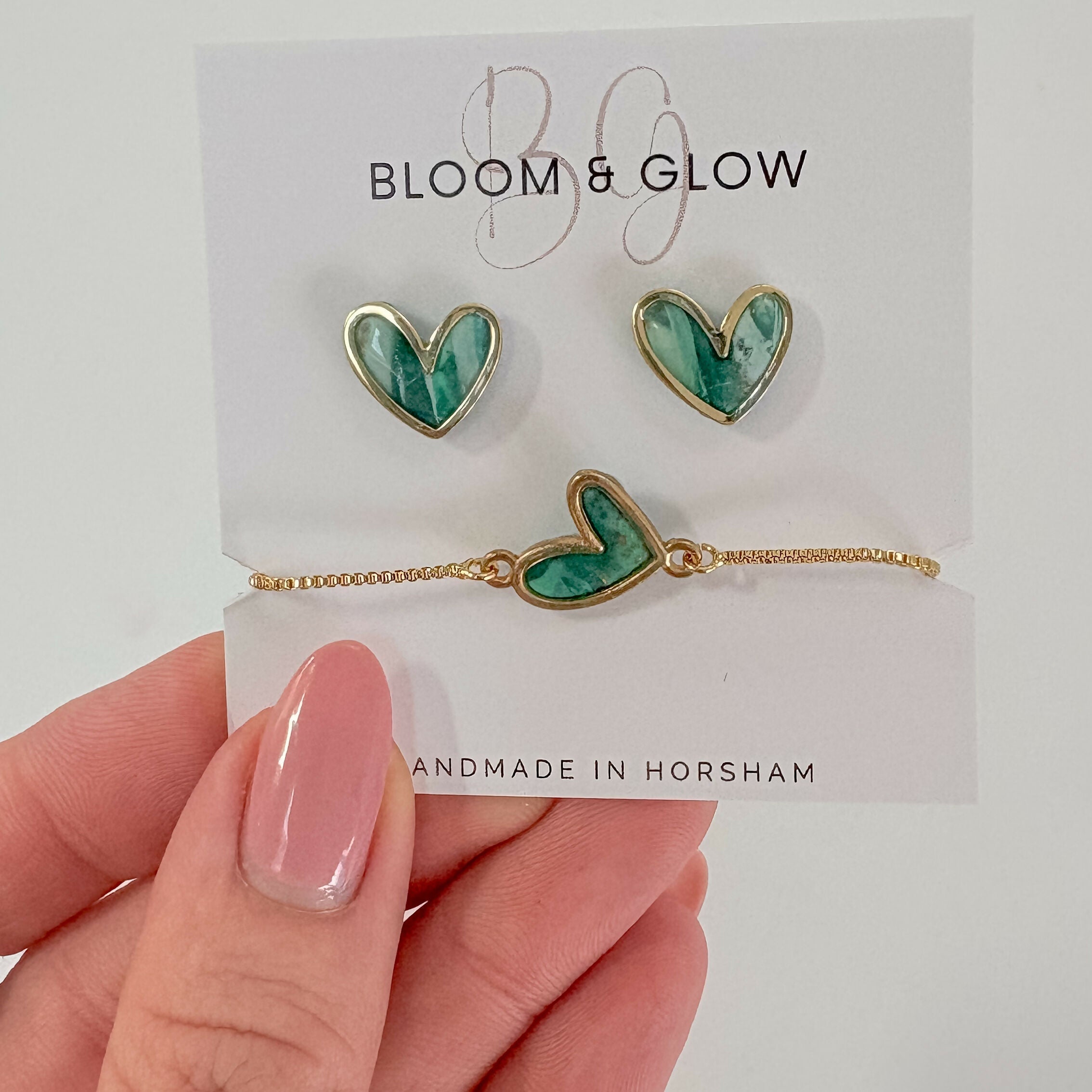 Heart Earring and Bracelet Set