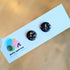 Navy with Gold Sparkle Handmade Polymer Clay Stud Earrings
