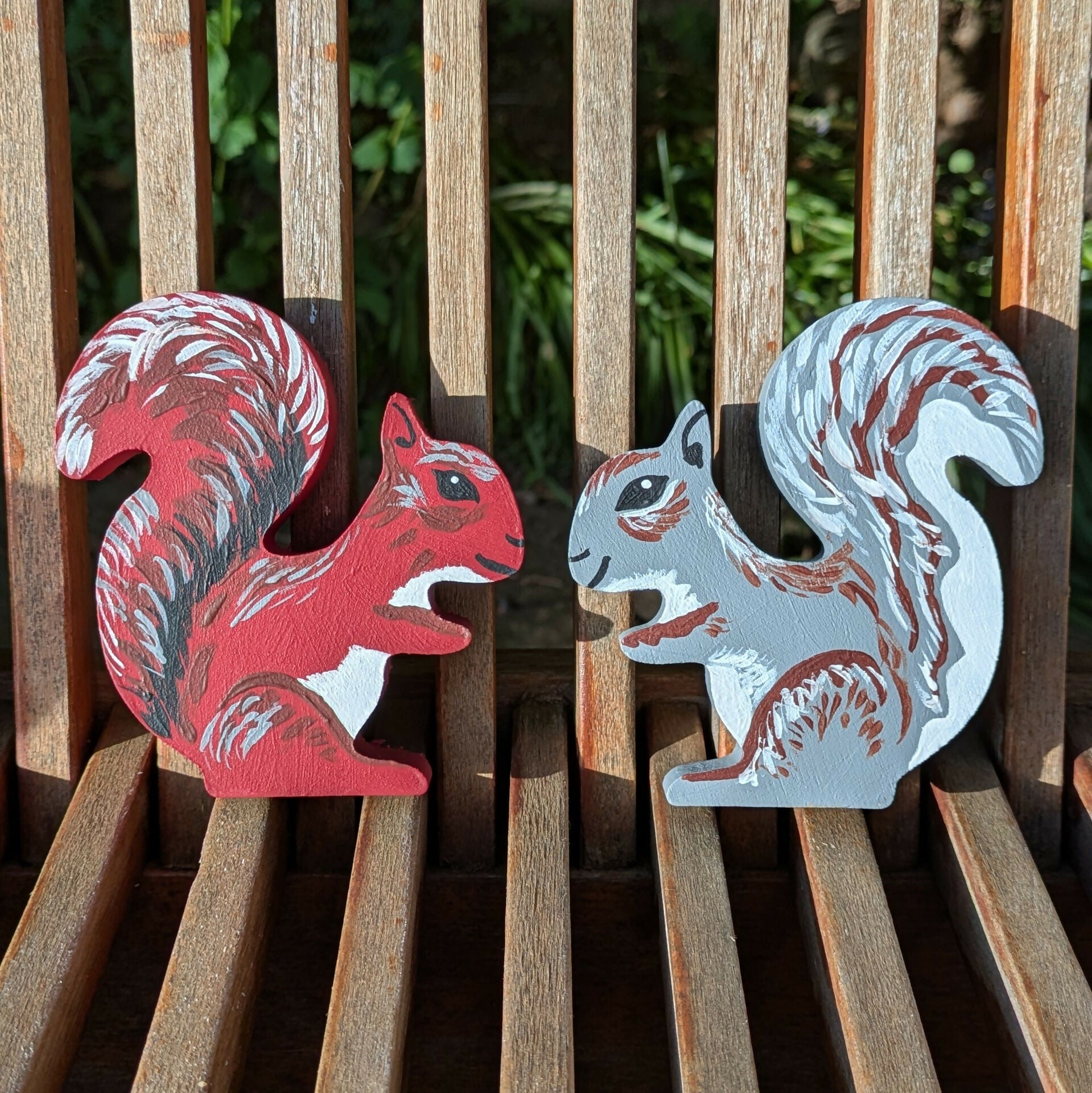 Hand Painted Wooden Squirrel