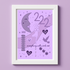 222 Angel Number Print Unframed A4 Lilac Purple