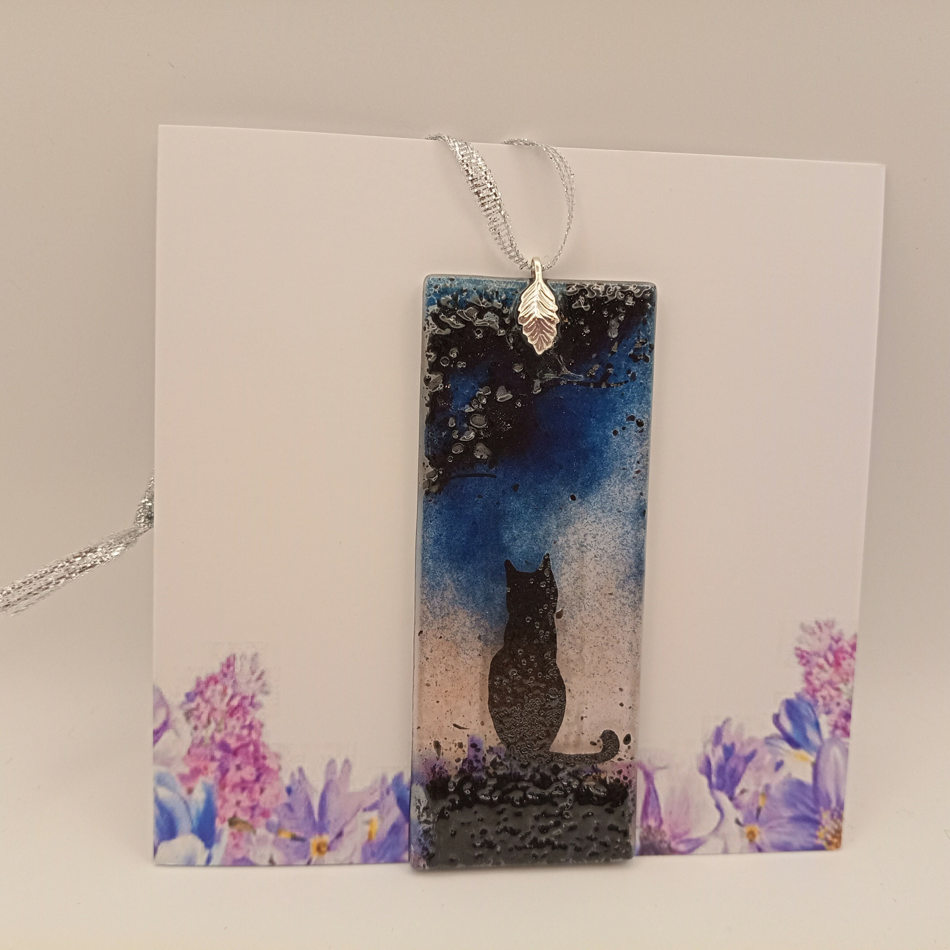 Fused Glass Cat Card
