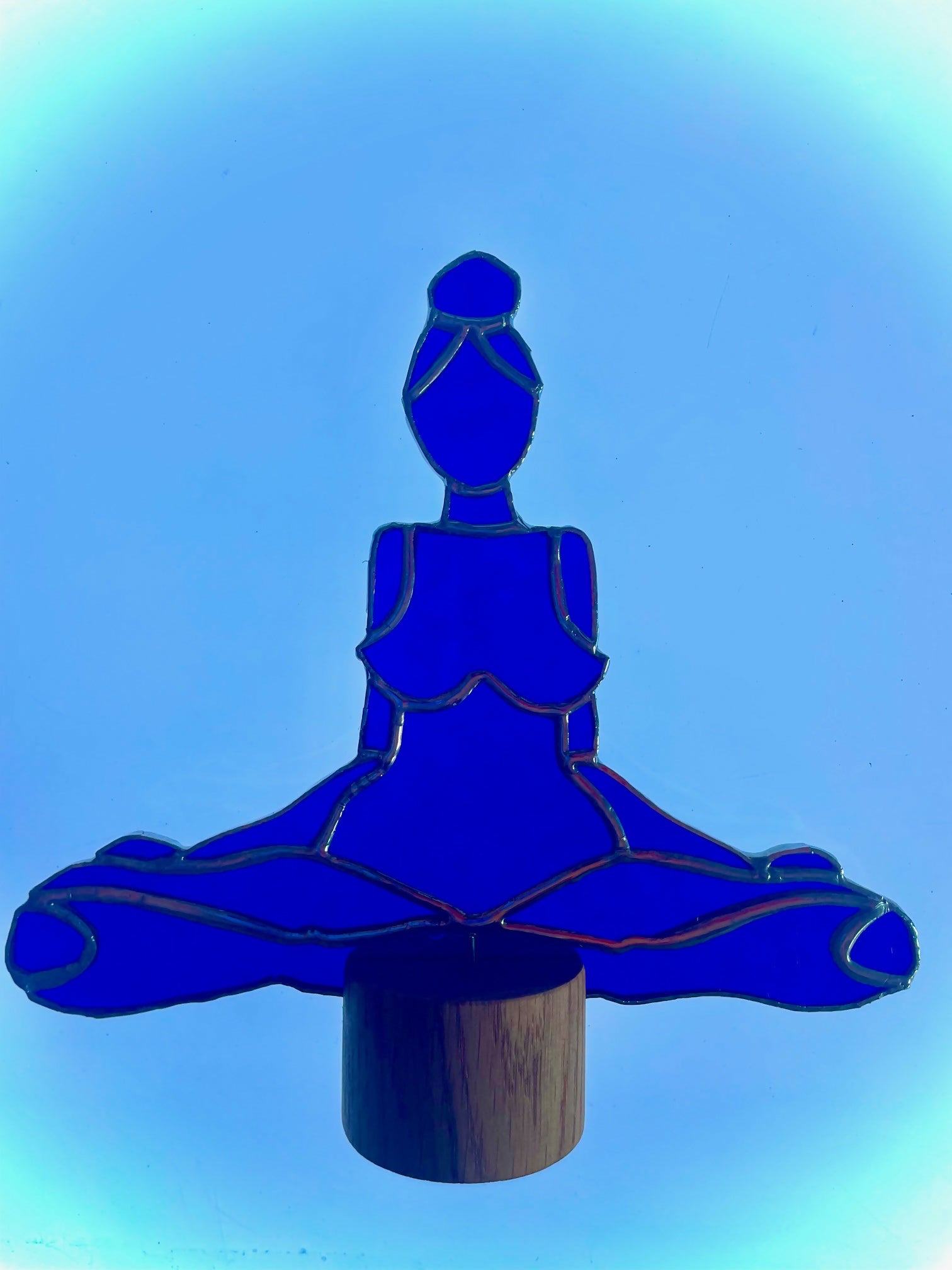 Stained Glass Woman in Yoga Pose / Meditation