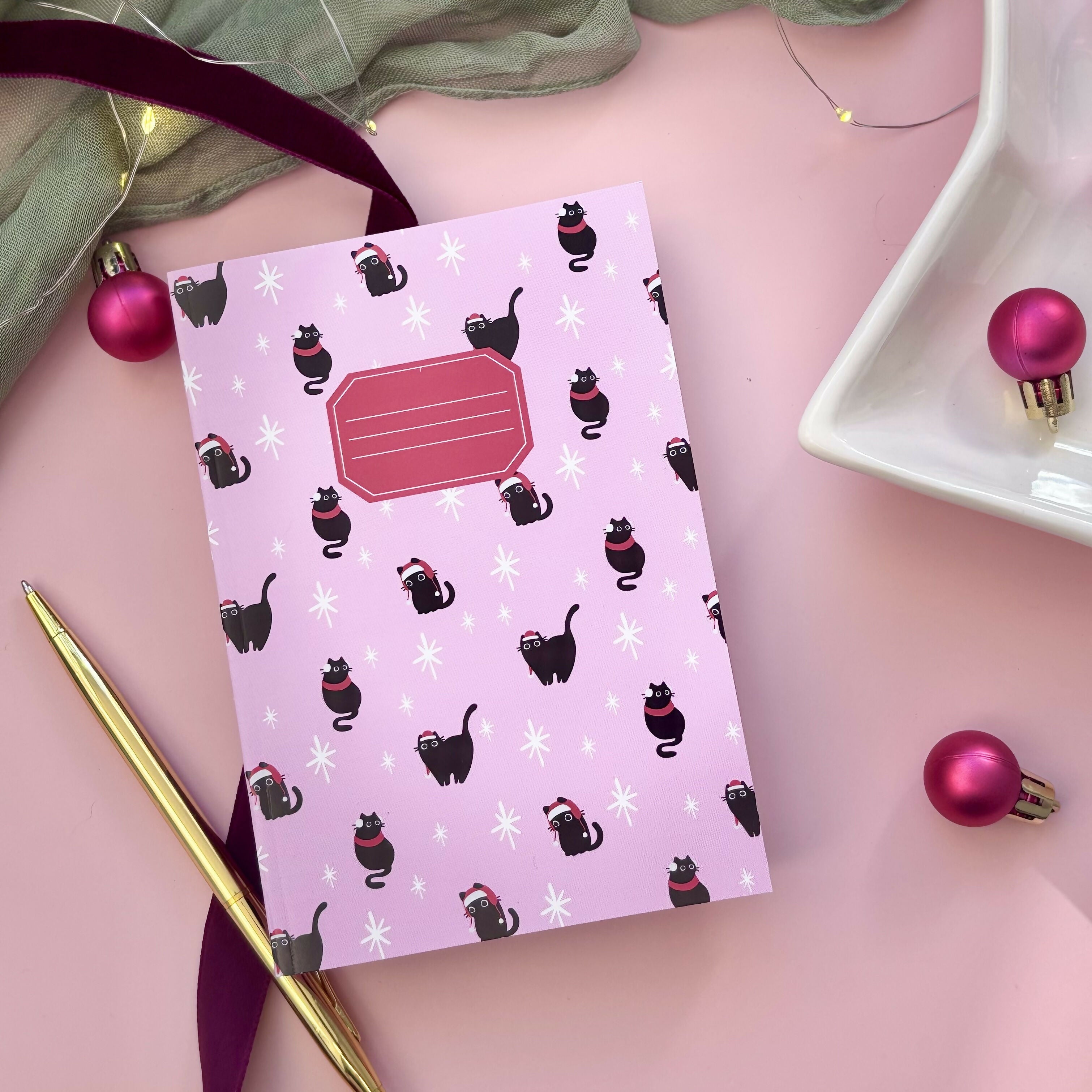 Purrfect Christmas A6 Notebook (Lined)
