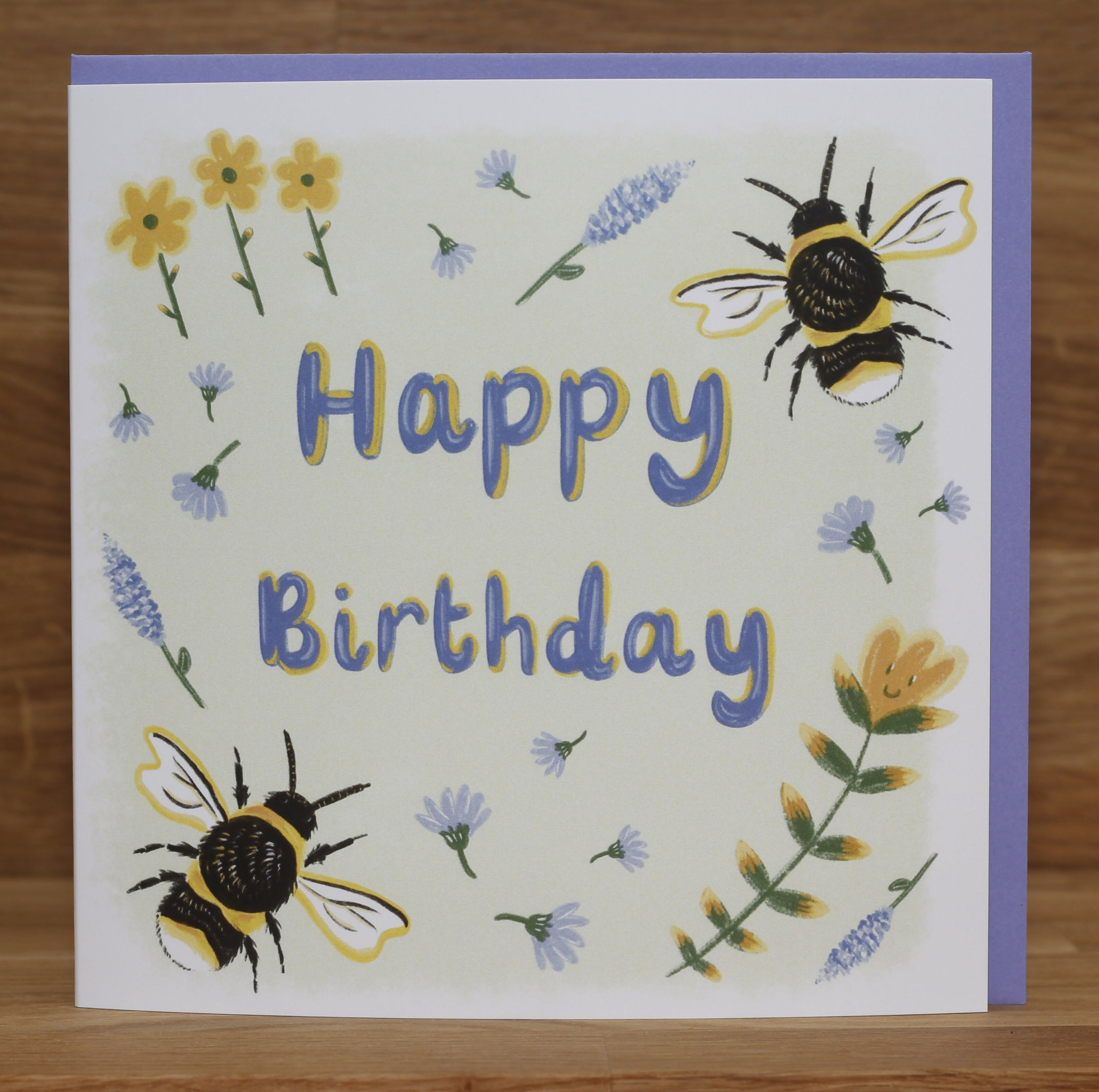 Happy Birthday Bees and Nature Greeting Card