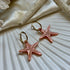 Large, engraved Starfish earrings