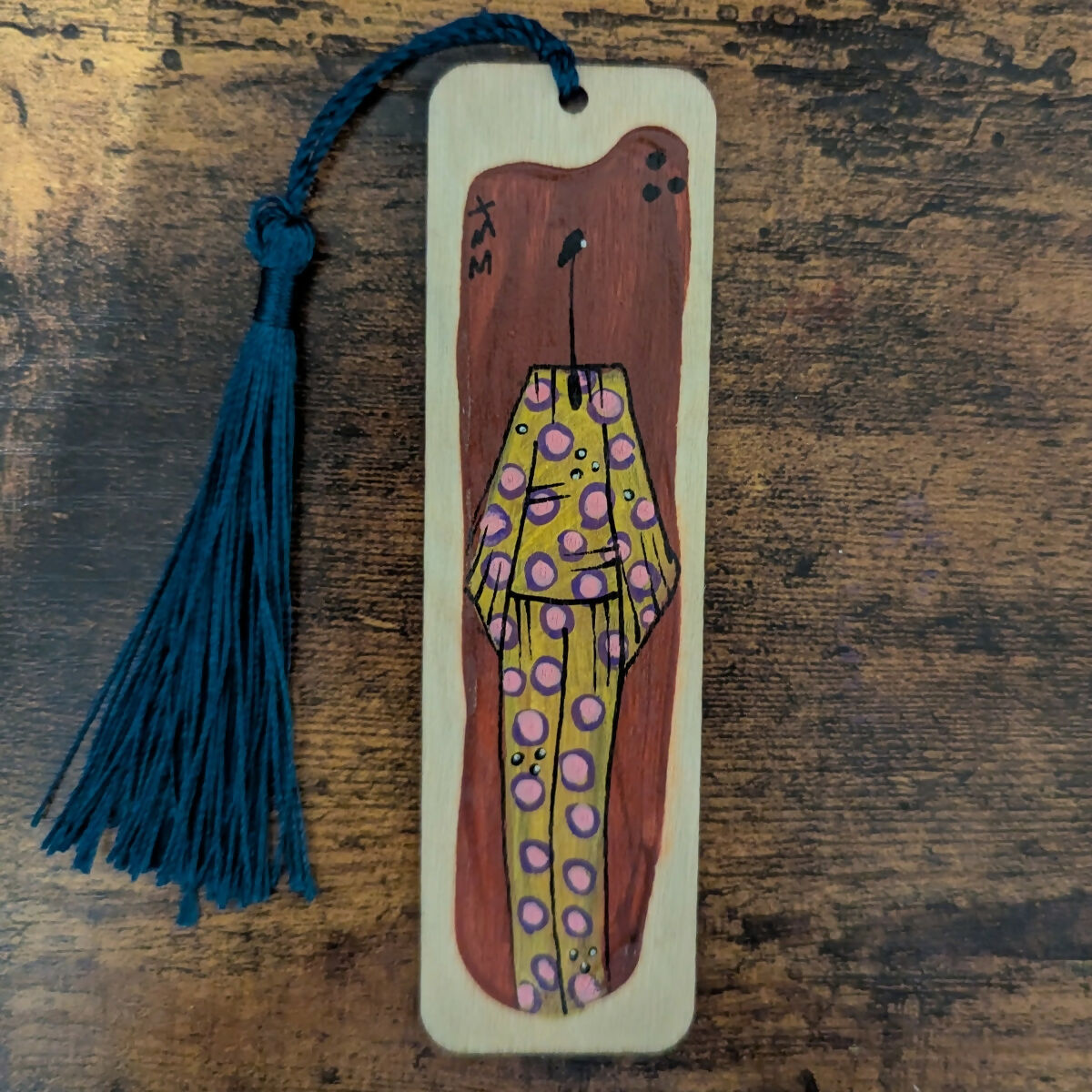 Wooden Hand Painted Bookmark