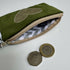 Olive Green Velvet Purse with a Gold Sparkle Heart