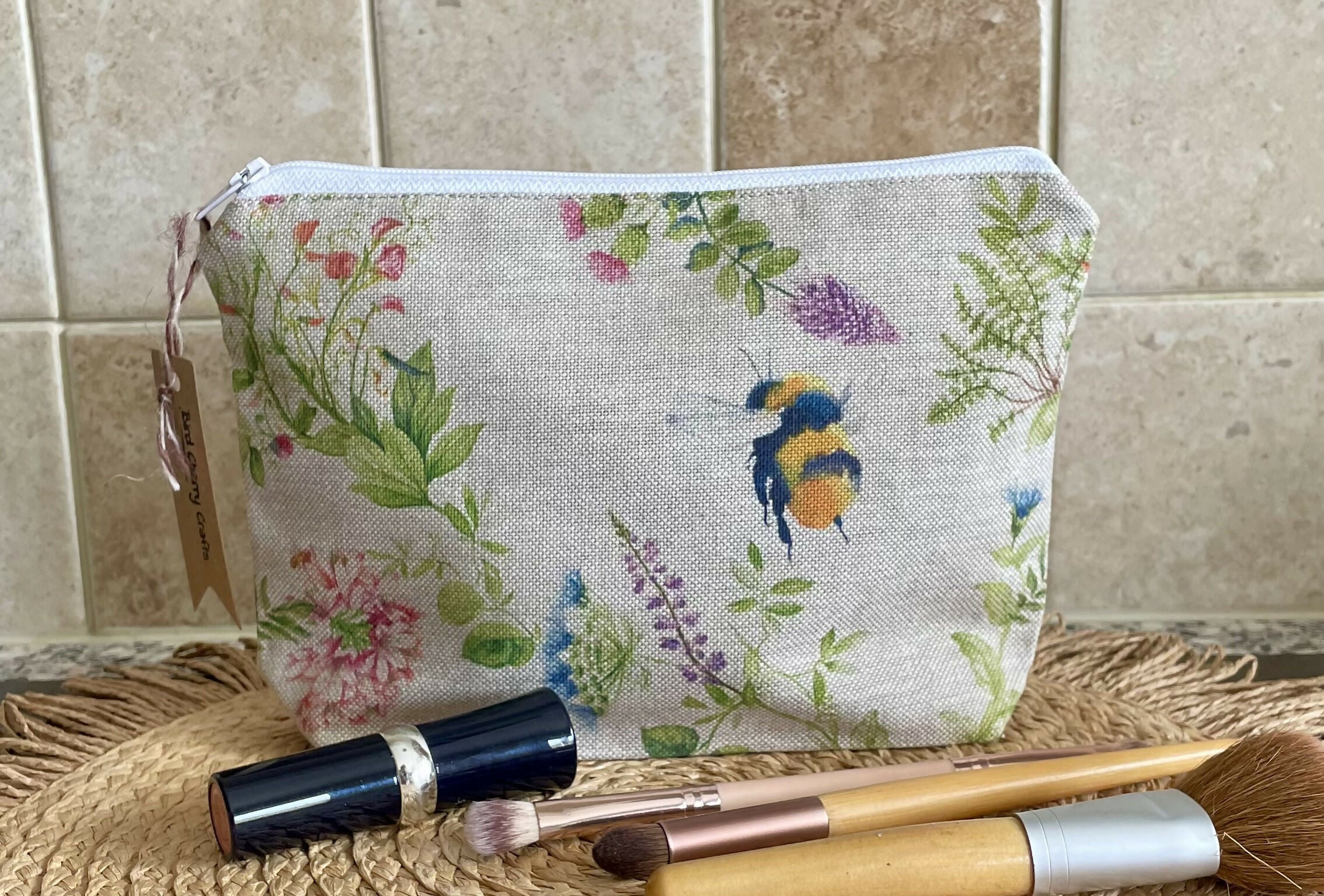 Floral Cosmetics Bag/ Pencil Case.