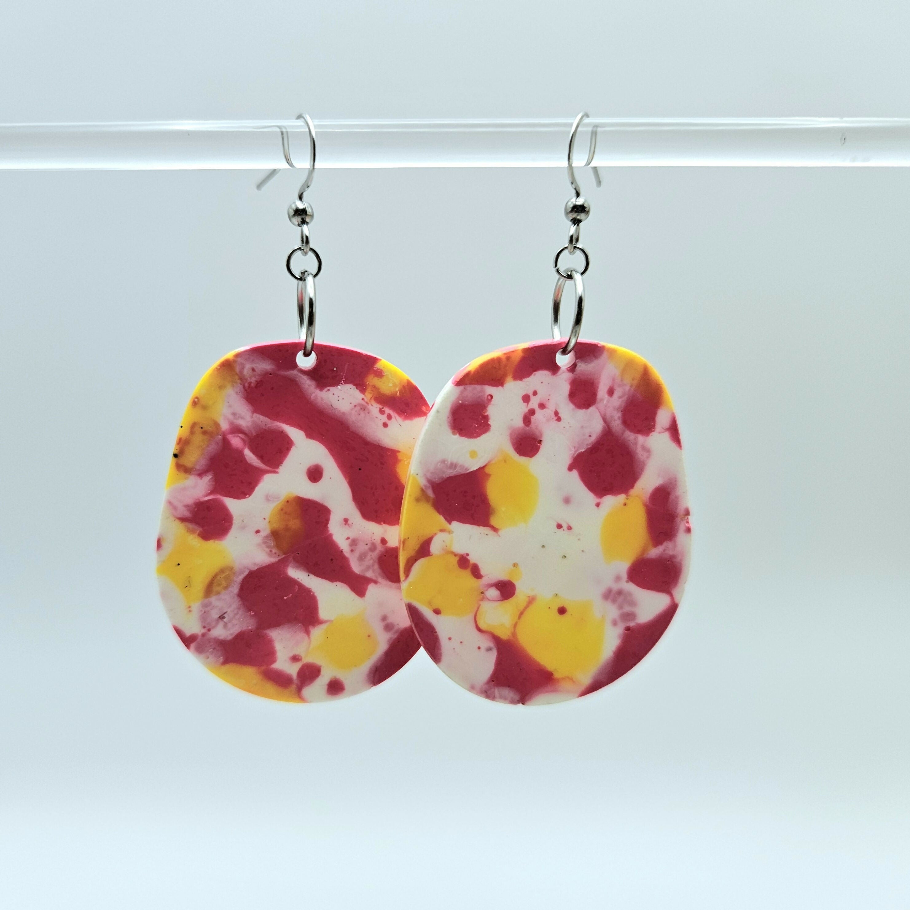 FUN, CONTEMPORARAY RESIN PEBBLE EARRINGS