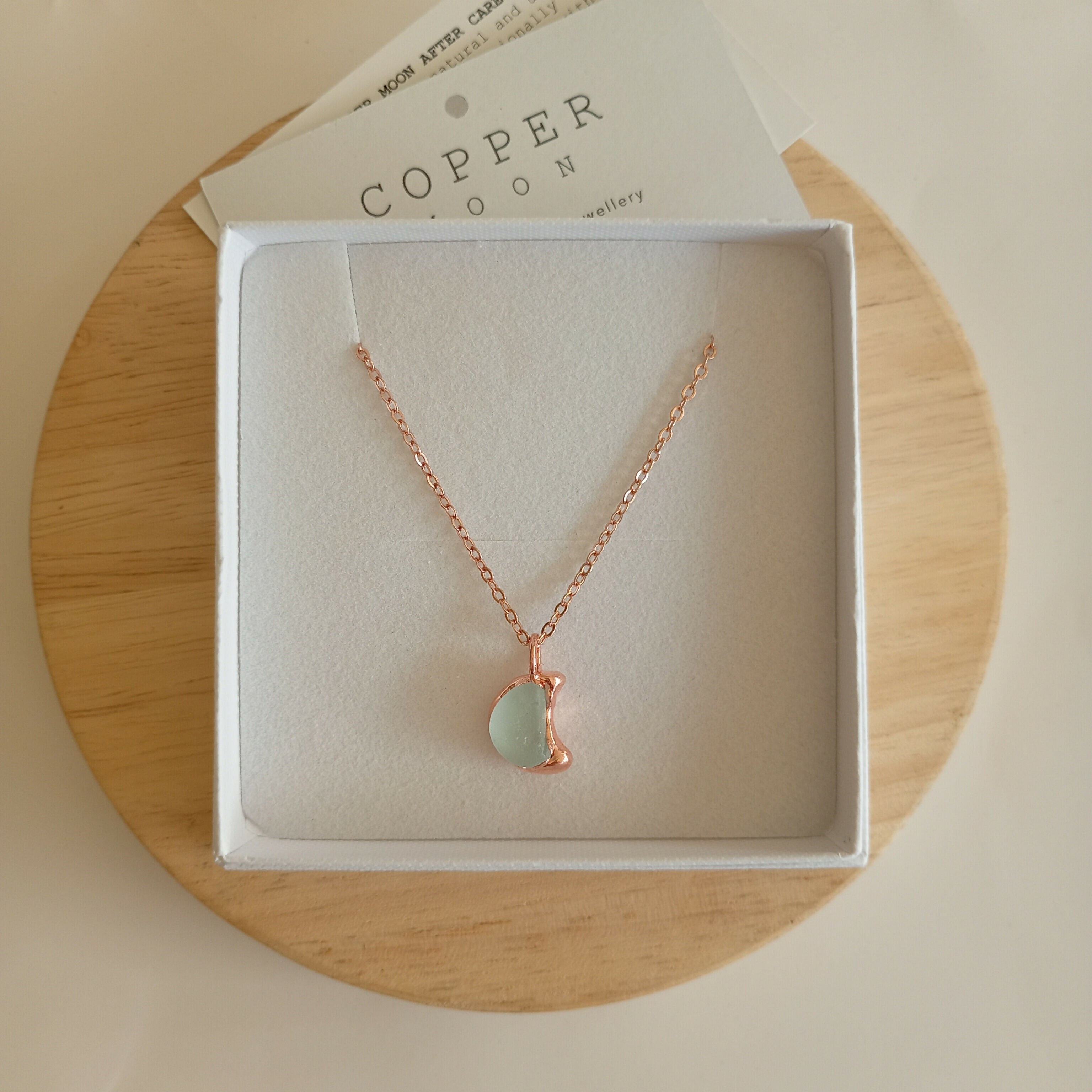 Seaglass Crescent Moon Necklace