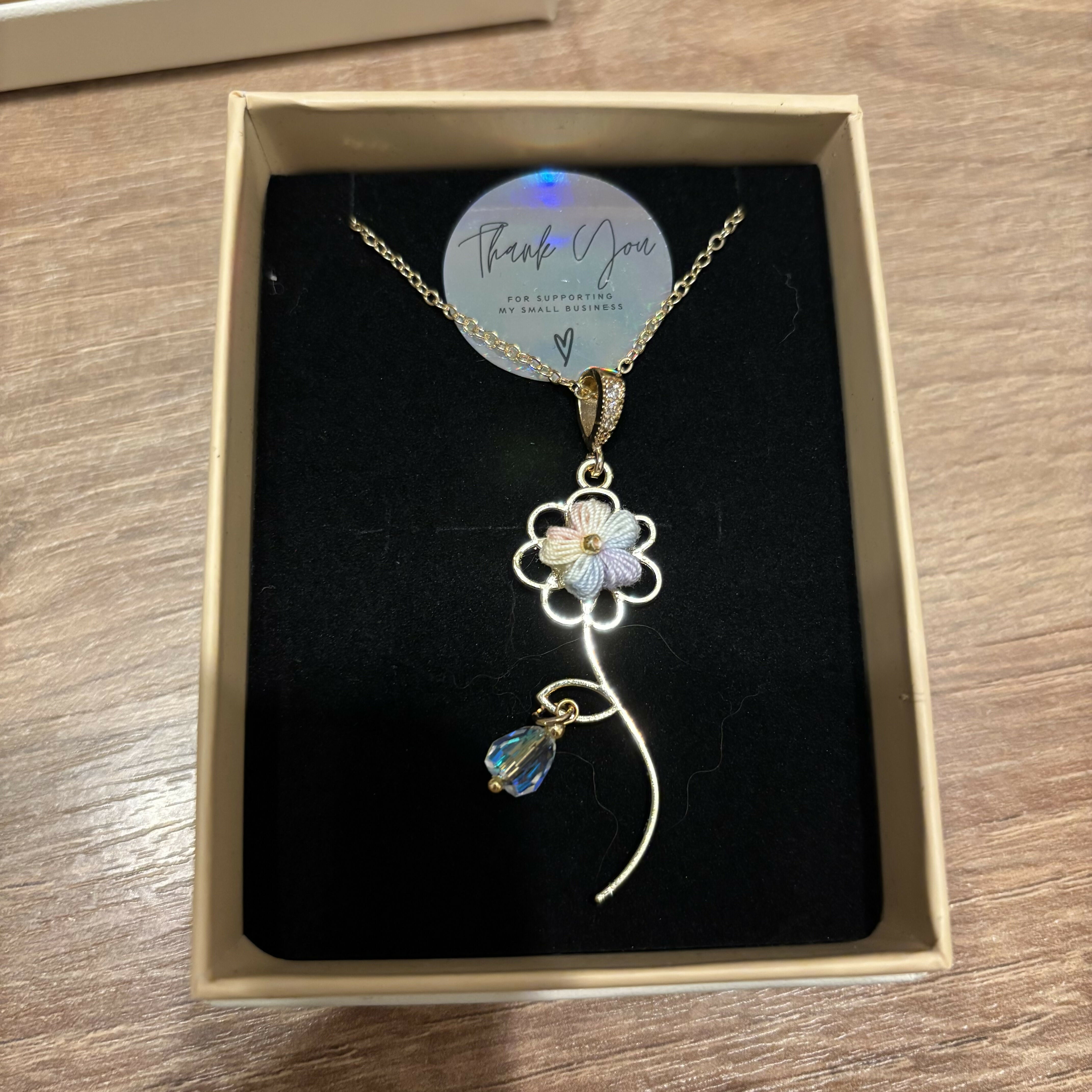 Micro Crochet Flower Necklace