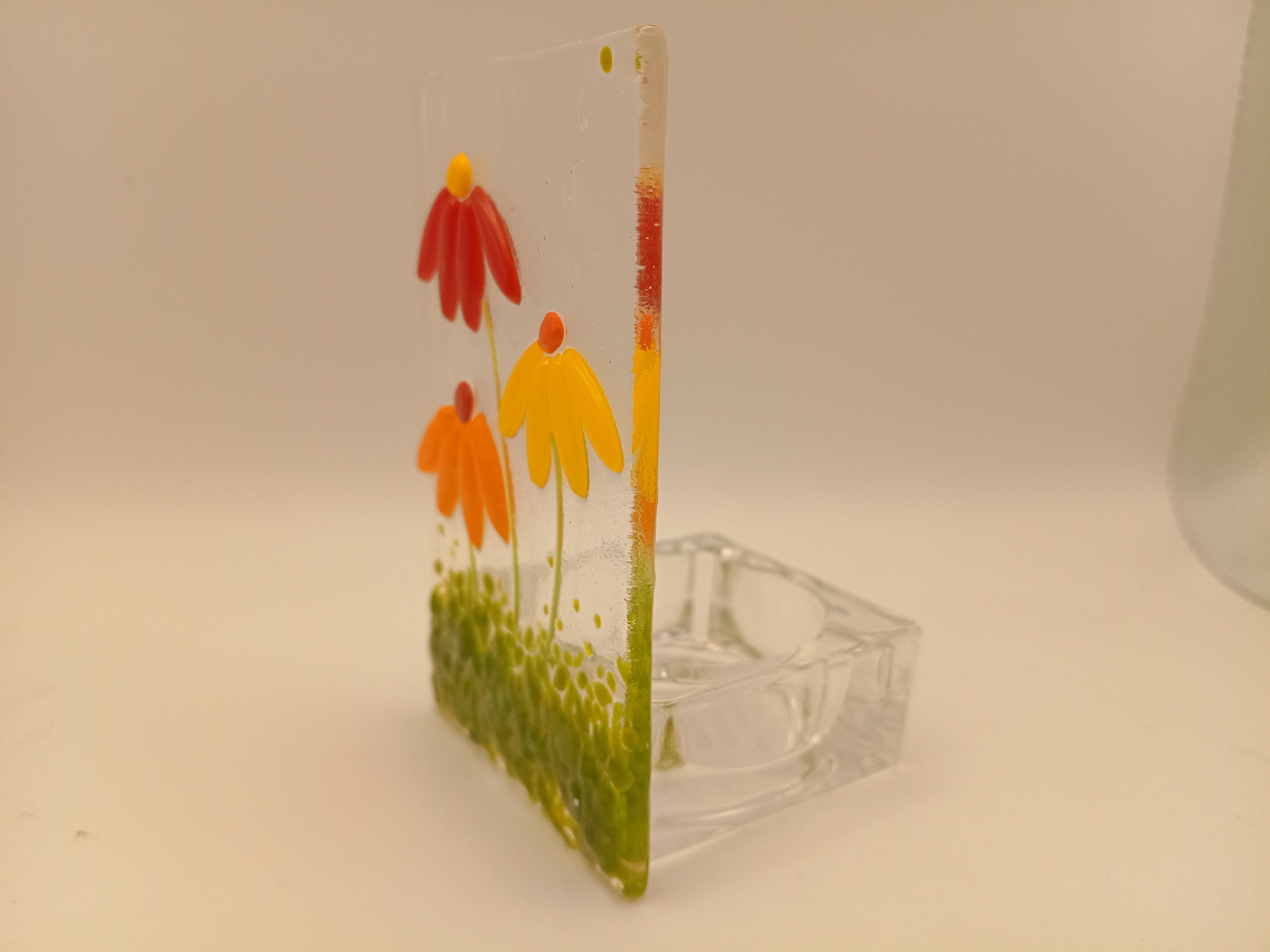 Fused Glass Flower Tealight