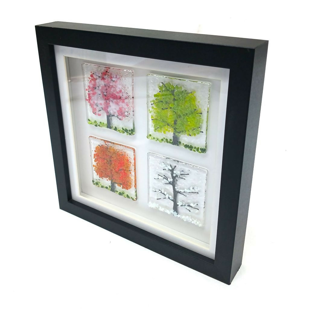 Freestanding Fused Glass 4 Seasons Picture