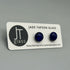Cobalt Blue Dichroic Fused Glass Sterling Silver Stud Earrings - Handmade by Jade Tapson Glass.
