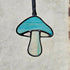 Textured Blue & Iridescent Mushroom Stained Glass Suncatcher