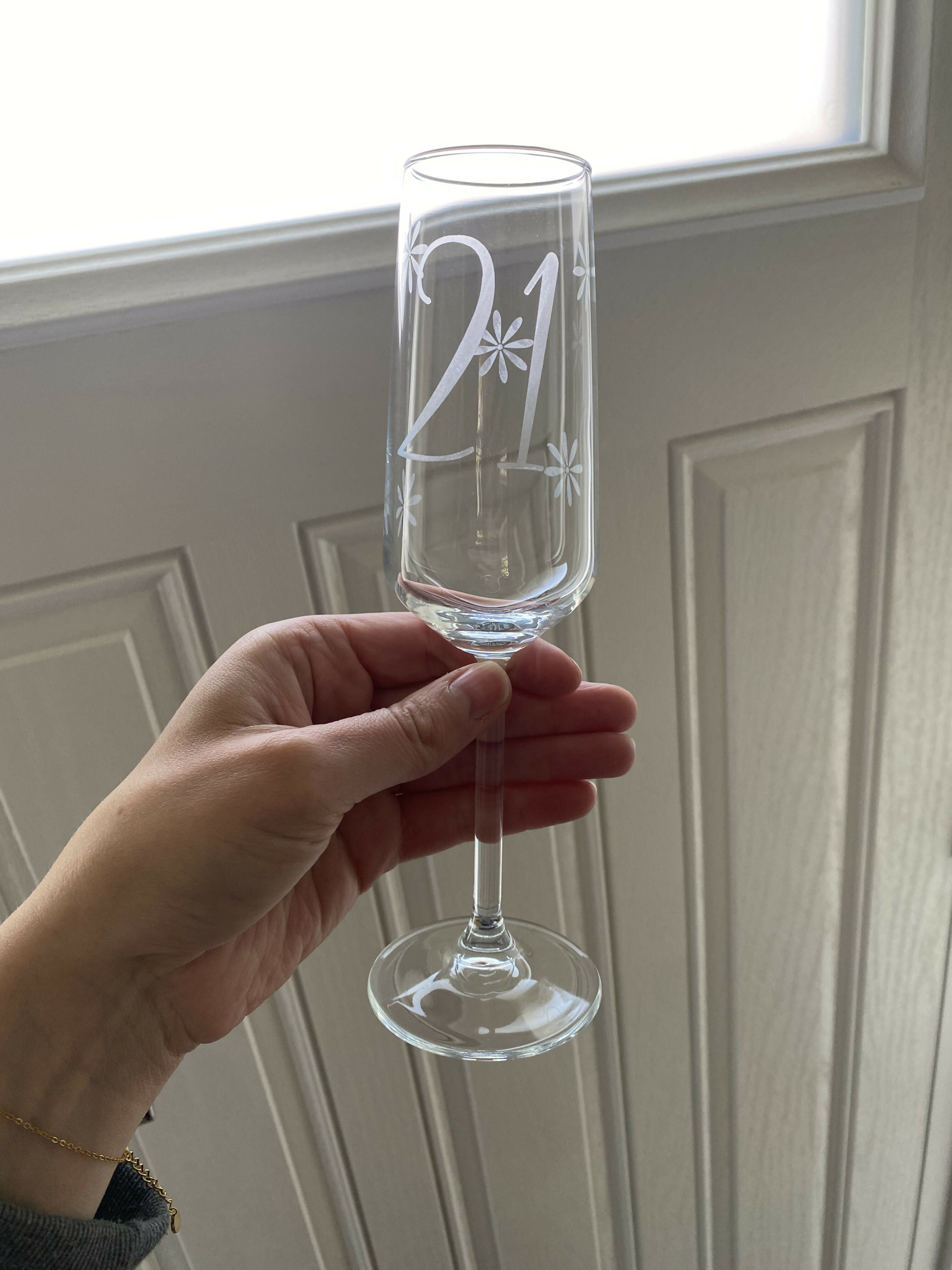 Etched Champagne Glass- 21