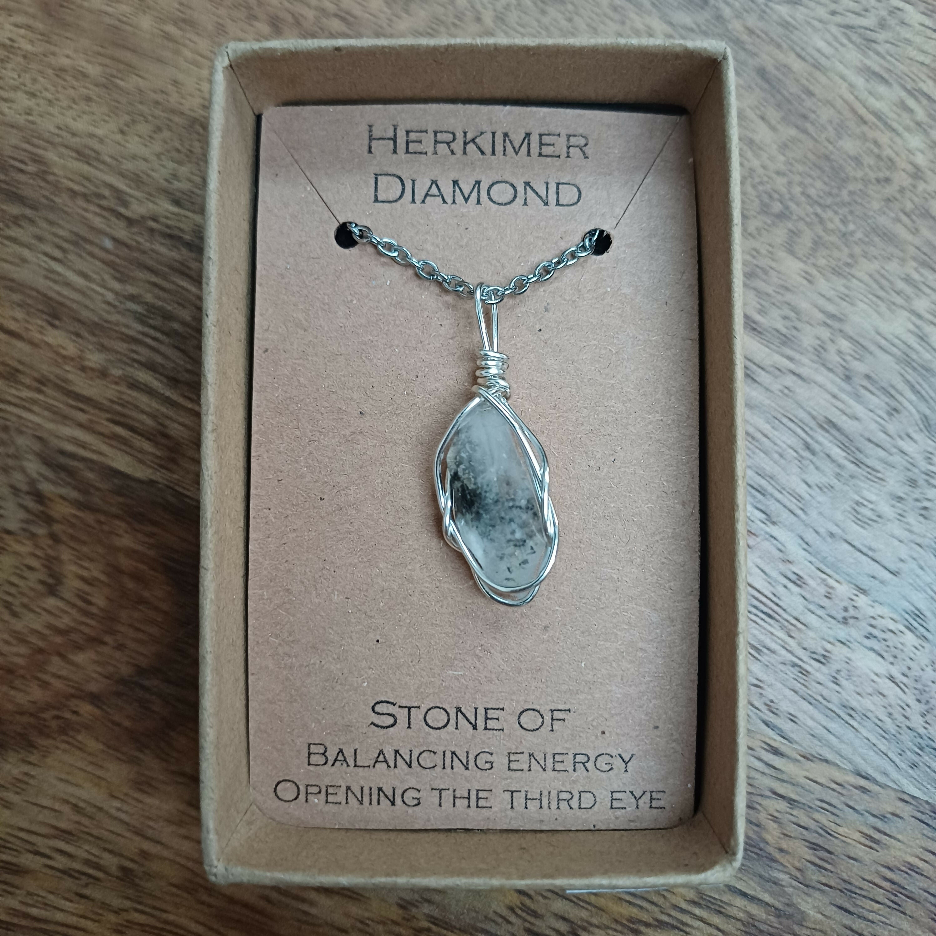 Herkimer Diamond Wire Wrapped Pendant