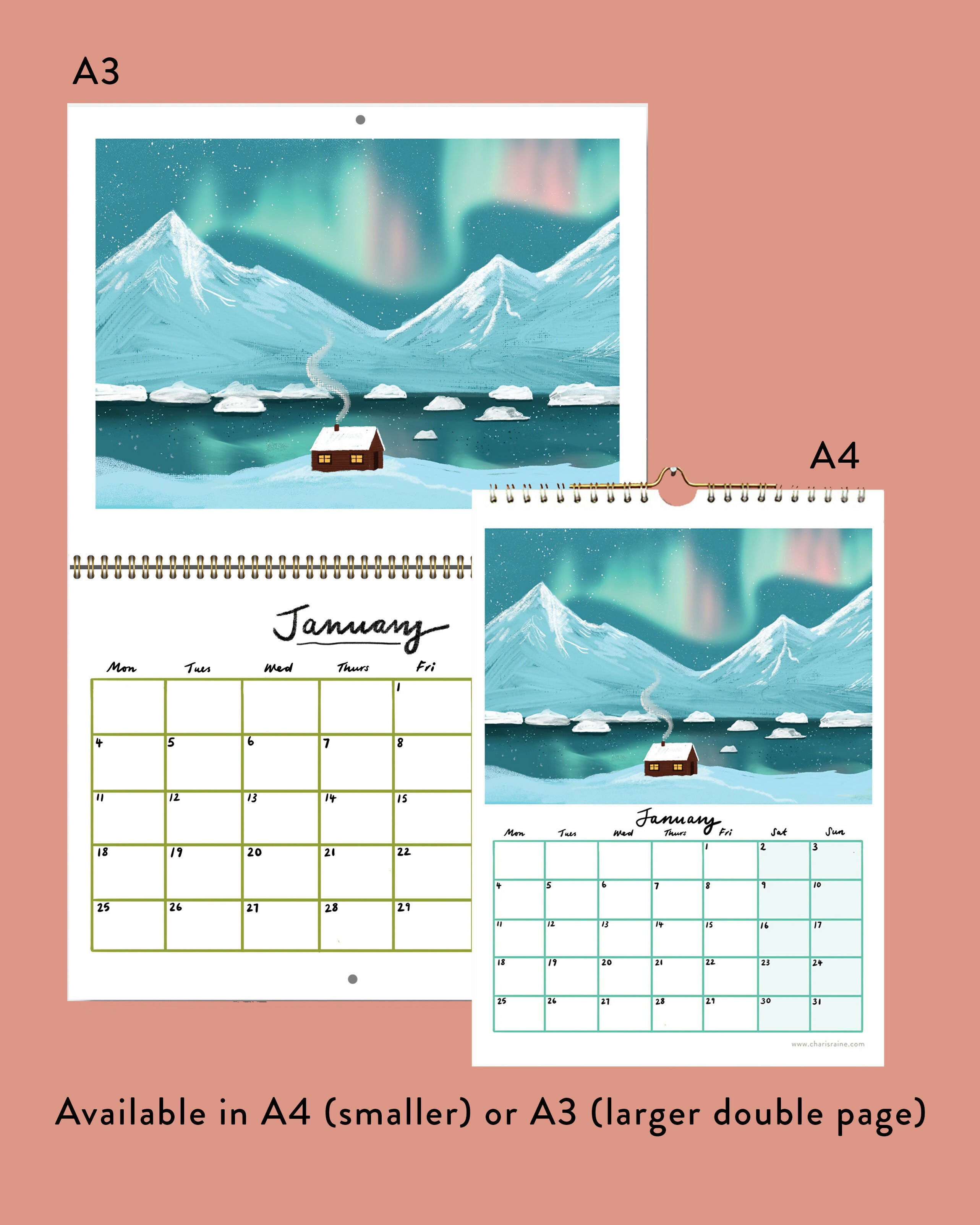 2027 Illustrated Landscapes Calendar A3