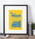 Leeds Rhinos Art Print PSYCHEDELIC Design in Amber