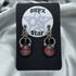 Circle Red Tartan Pierced Earrings