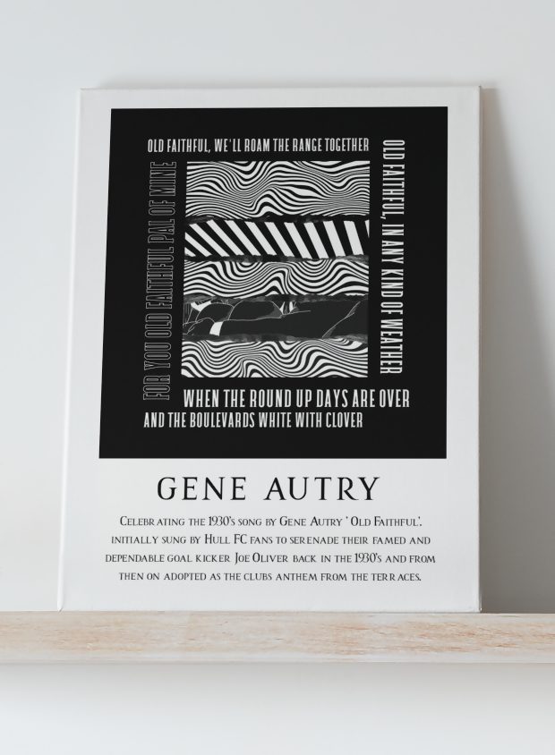Hull FC Art Print OLD FAITHFUL LYRICS Design in Black