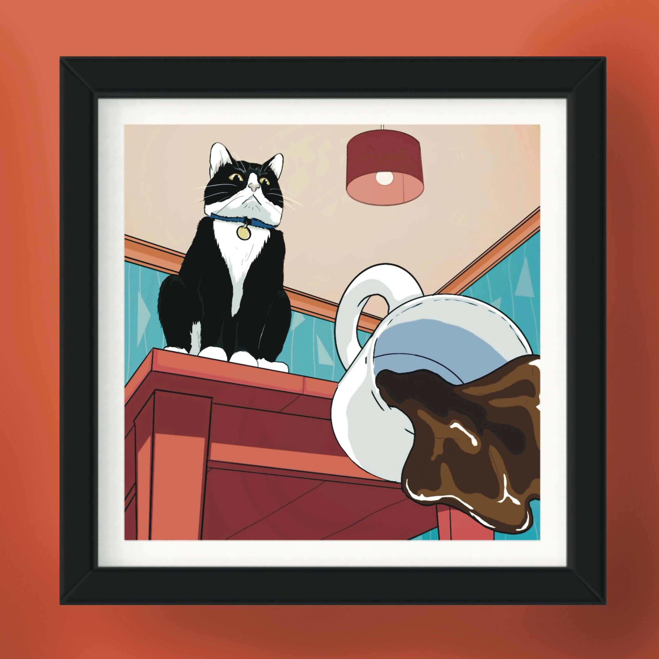 Square Frame - Cat Illustration