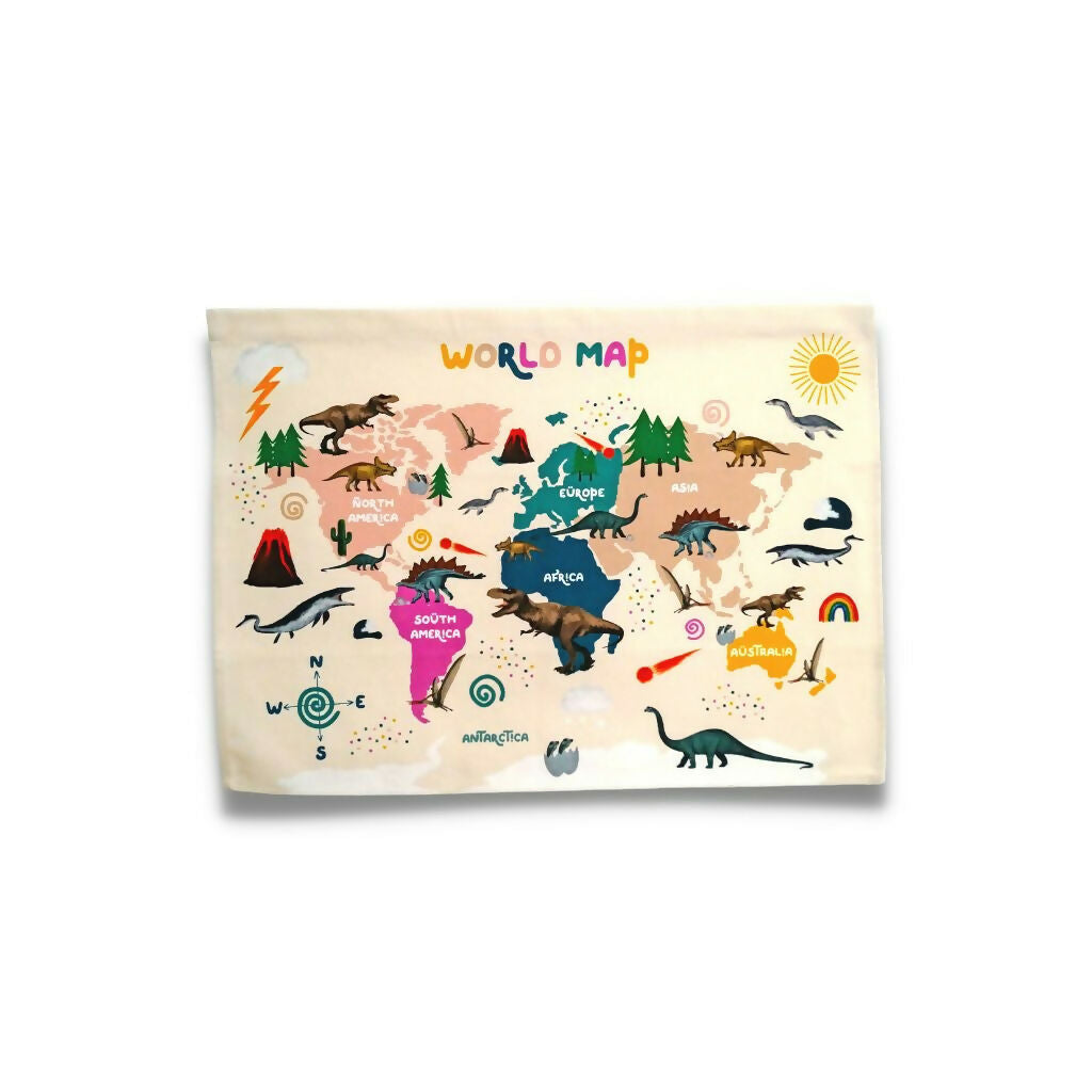 Dinosaur World Map Wall Hanging