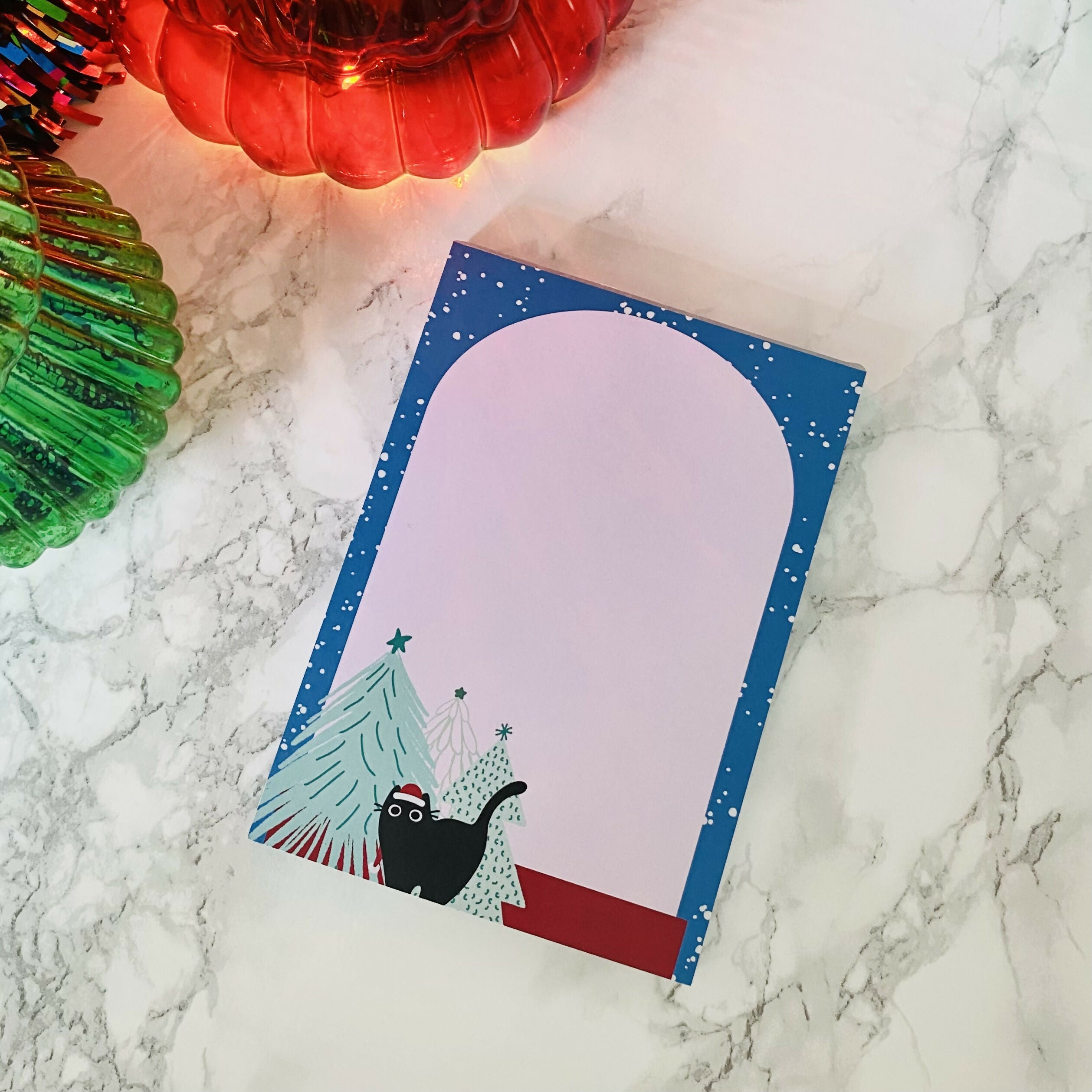 Festive Kitty A6 Notepad