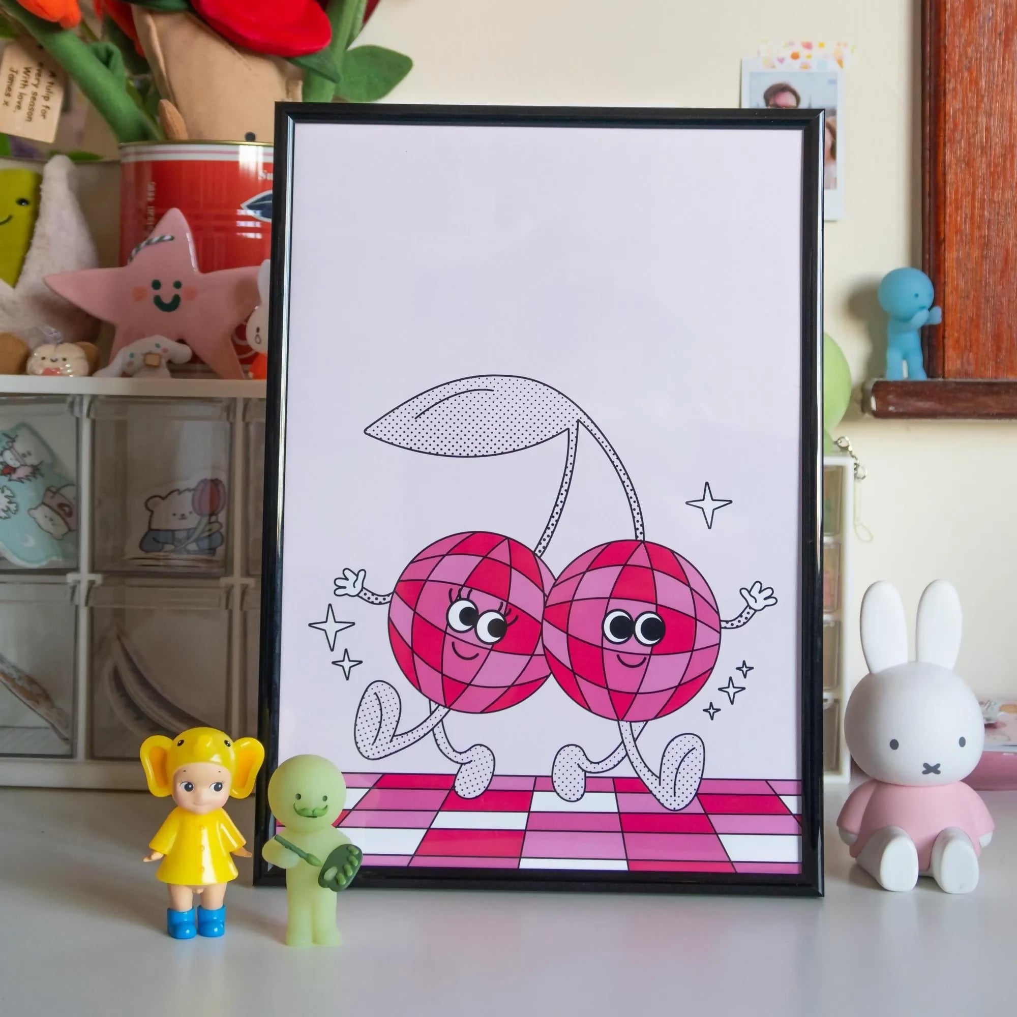 Disco Cherry A4 Art Print