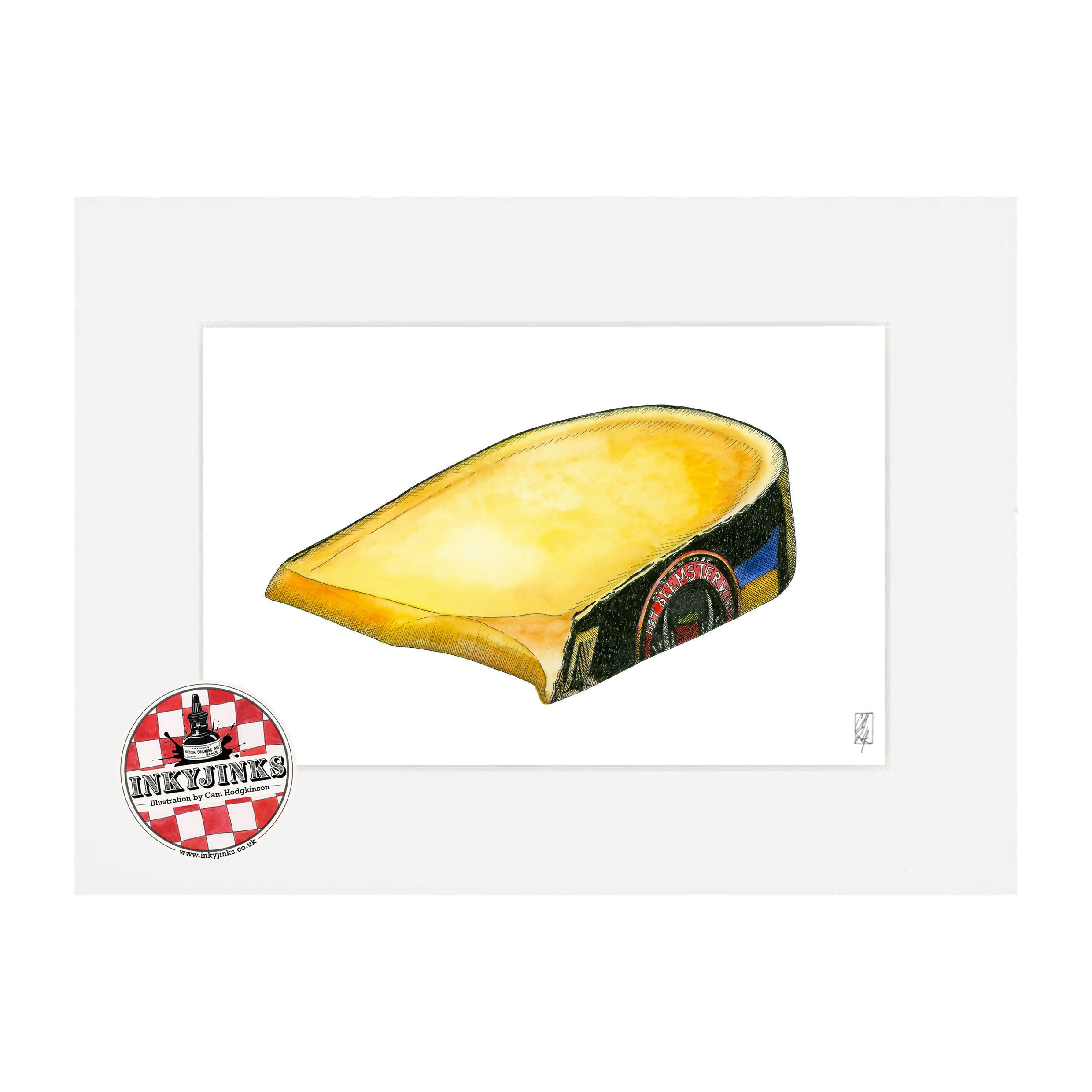 10”x 8” Mounted and Backed Giclée Print of Gouda Cheese