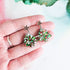 Handmade Glitter Christmas Trees Earrings With Star Studs