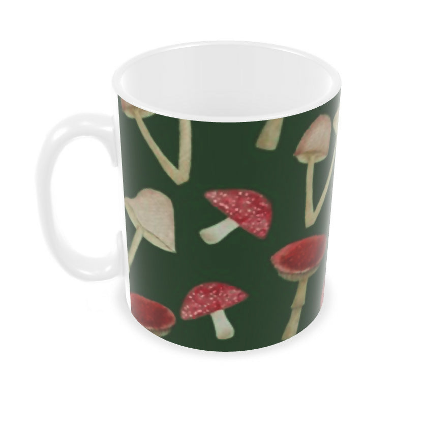 Ceramic Mug | heart tree, cottage, mushrooms art-led designs
