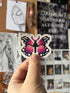 Pixel Pink Butterfly Die-Cut Sticker
