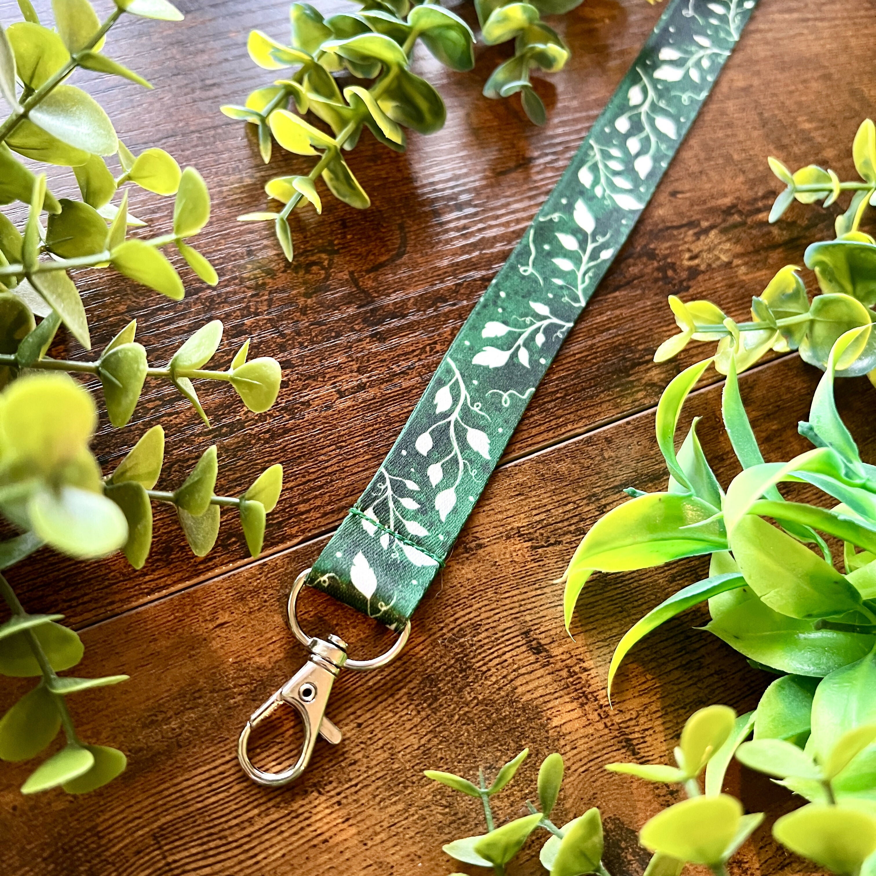 Emerald Leaves Lanyard
