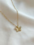 18k Gold CZ Butterfly Necklace