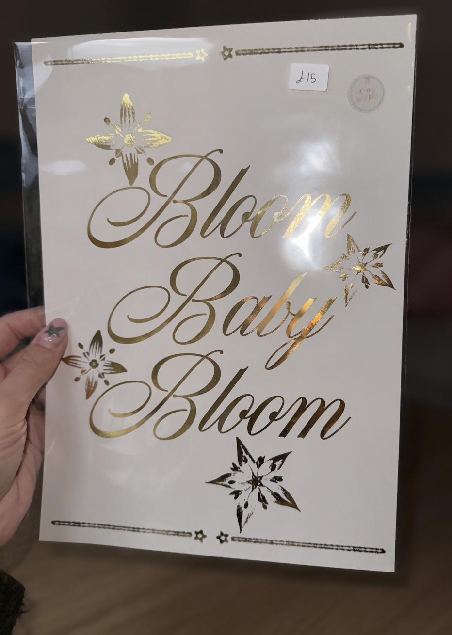 Bloom Baby Bloom Lyric Print