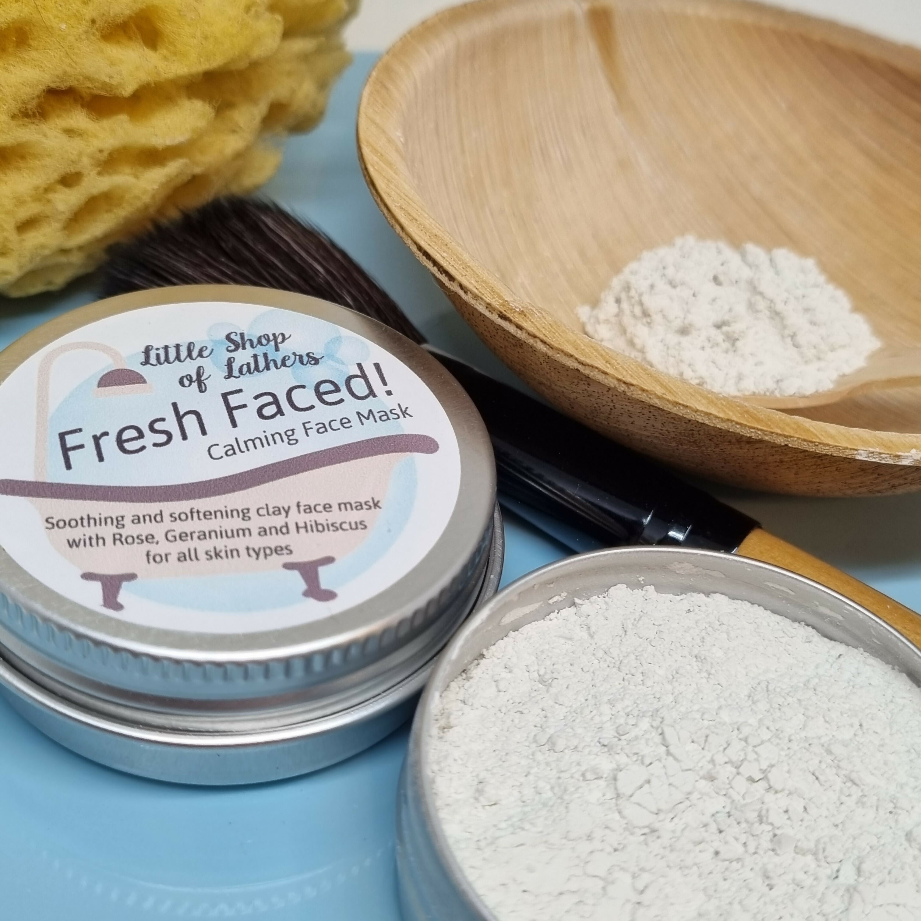 French Clay Exfoliating Rose Essential Oil Face Mask with Hibiscus Powder - Calming