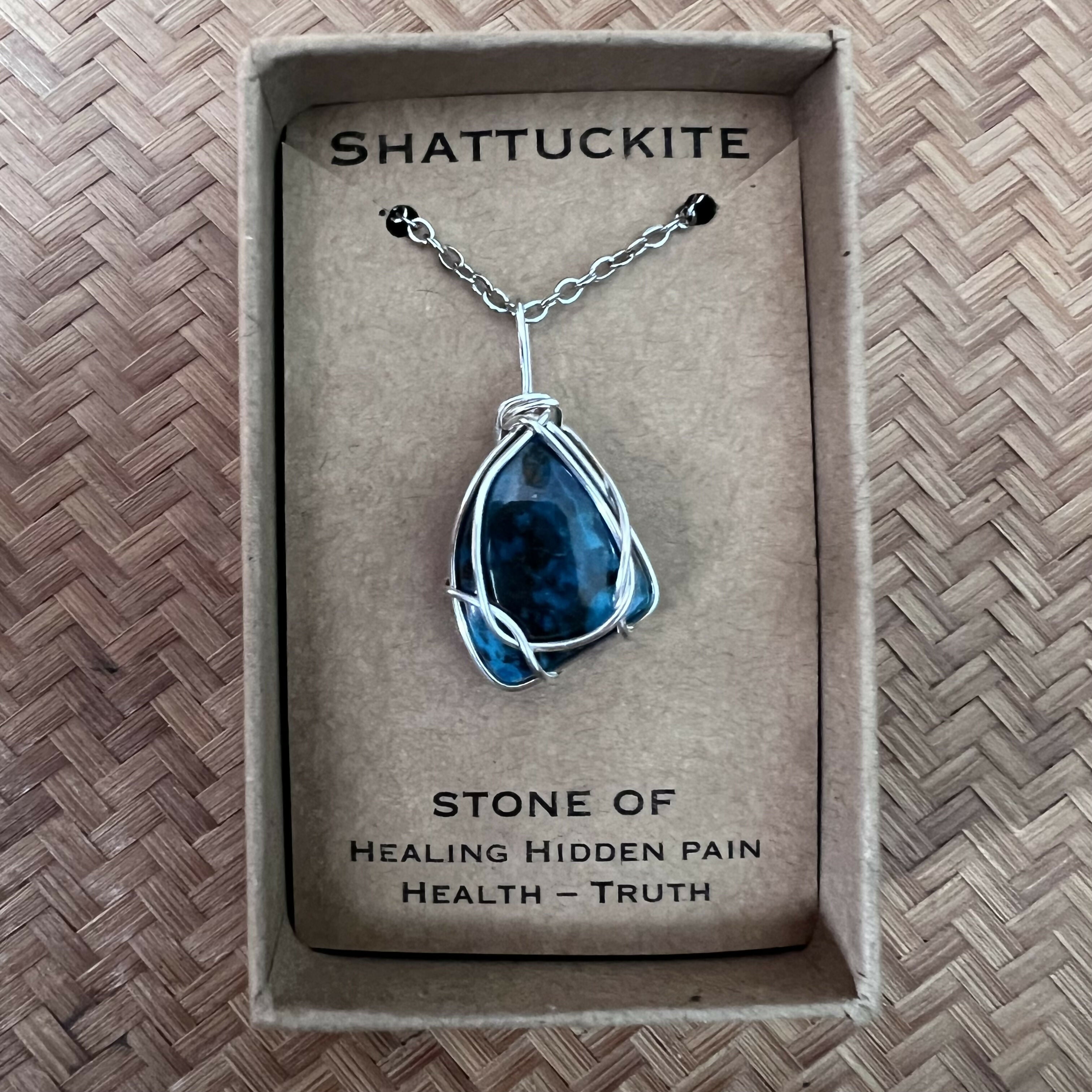 Shattuckite Wire Wrapped Pendant