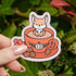 Fox Latte Die Cut Sticker