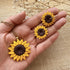 Sunflower Pendant Necklace with Gold Chain in Yellow and Brown