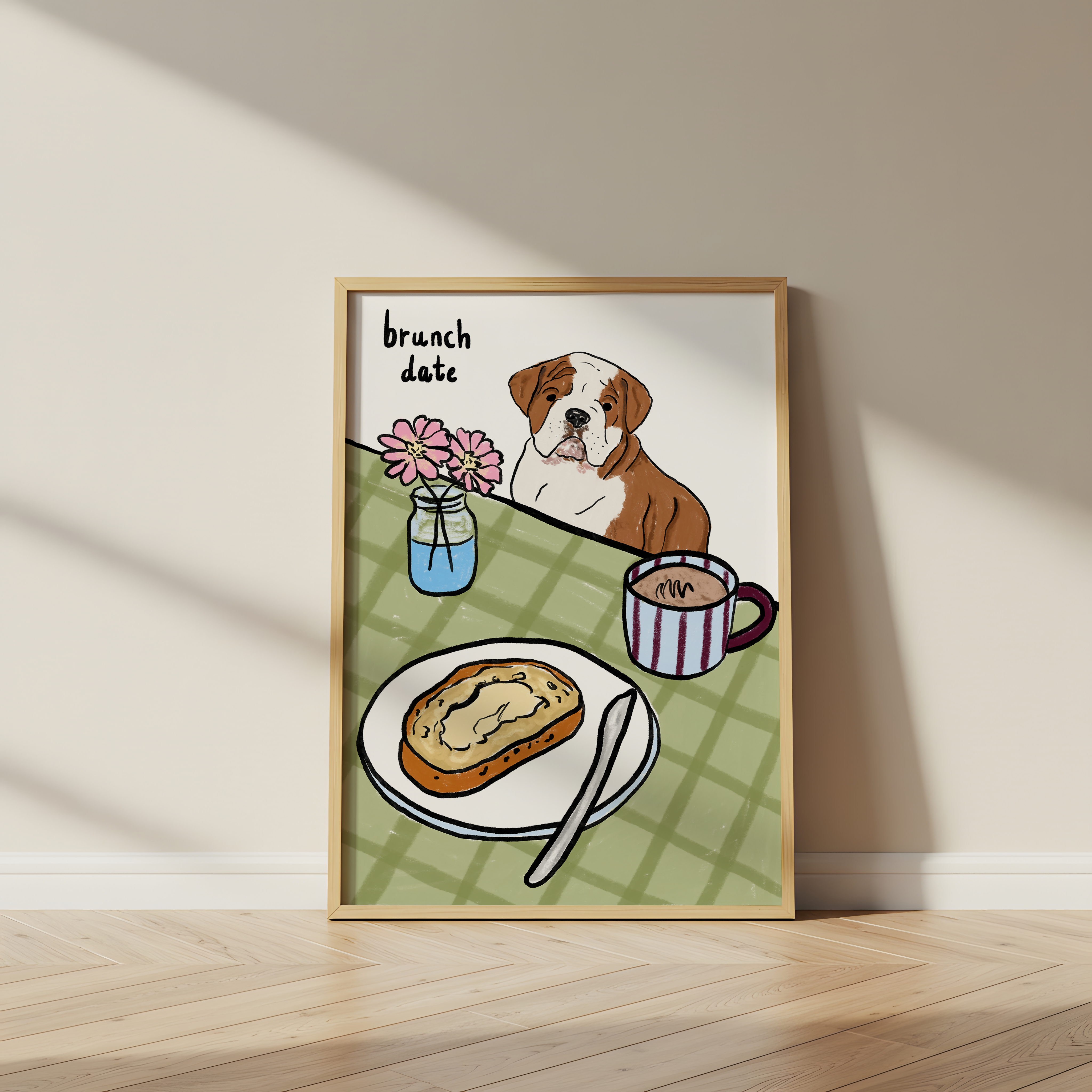 Brunch Date English Bulldog Print