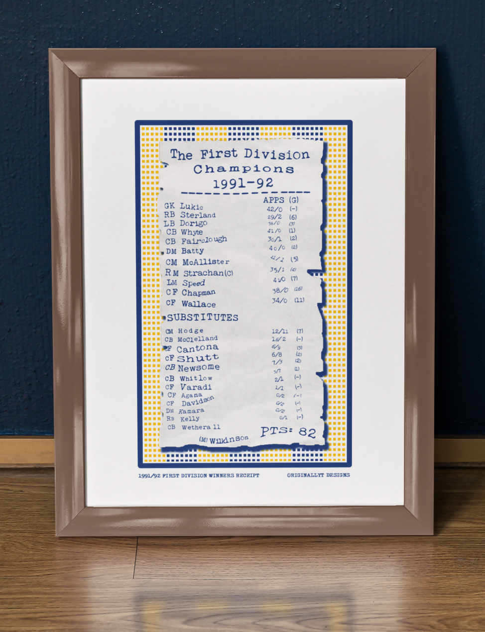 Leeds Utd Art Print RECEIPT Design