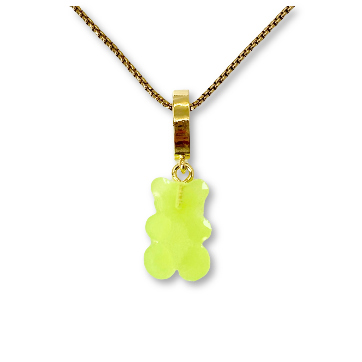 Sugar Coated Gummy Bear Pendant in Lime