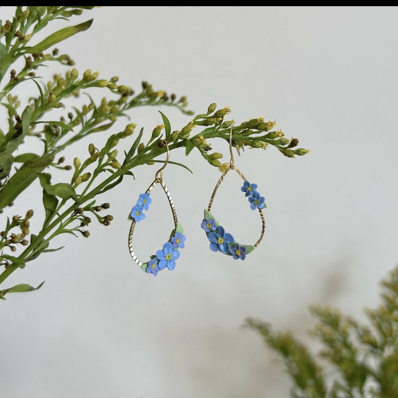 Forget-me-not earrings Big Teardrop