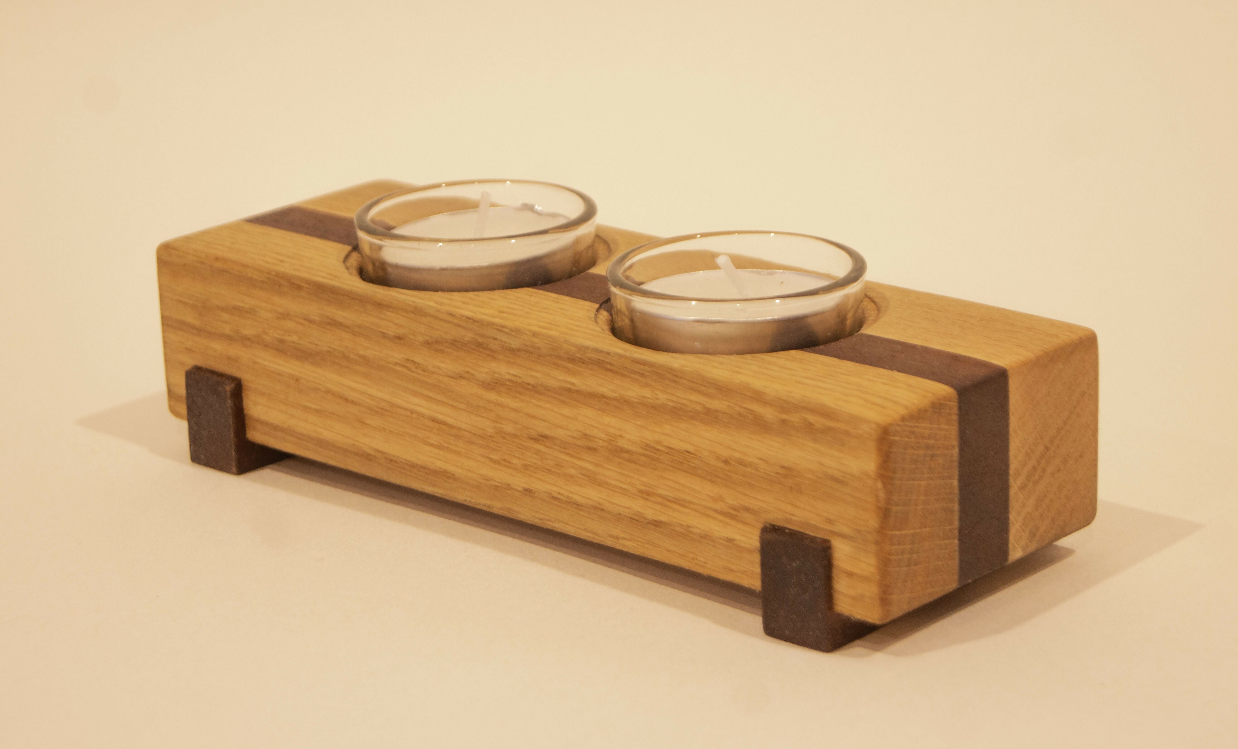 'Neapolitan' Twin Tea Light Holder (mini)